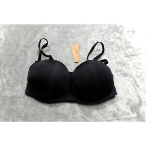 Skims 32D Black Onyx Clay Ultimate Push Up Strapless Bra BA-BAN-9056 NWT